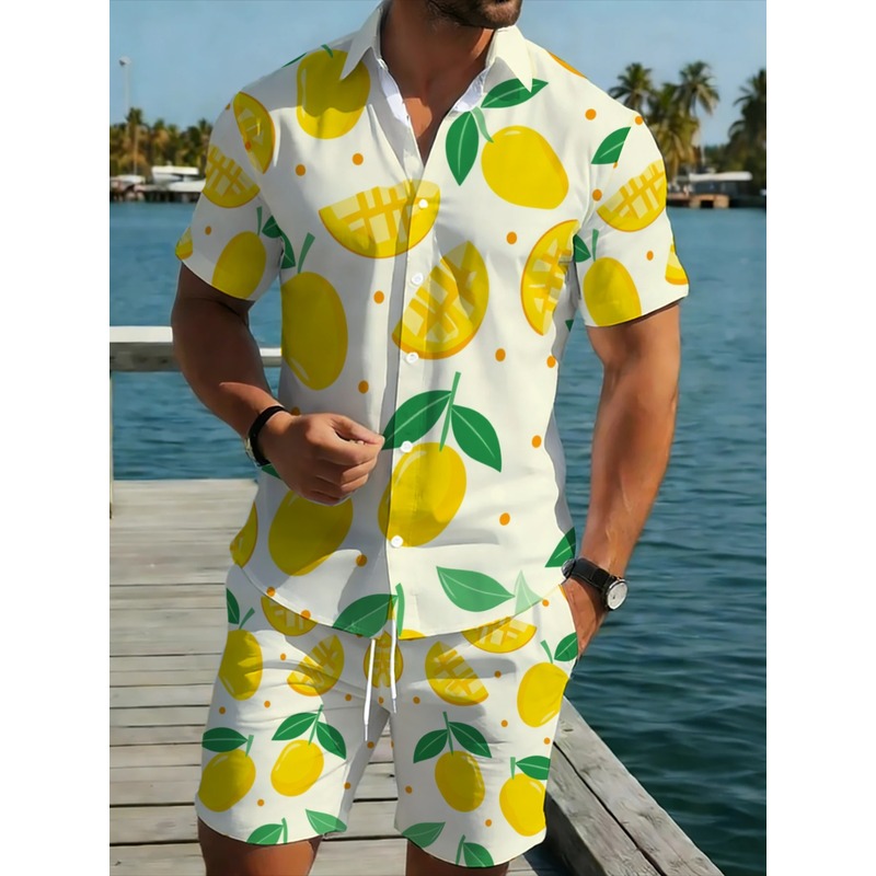 Short Linen Drawstring - Setelan Kemeja Lengan Pendek dan Celana