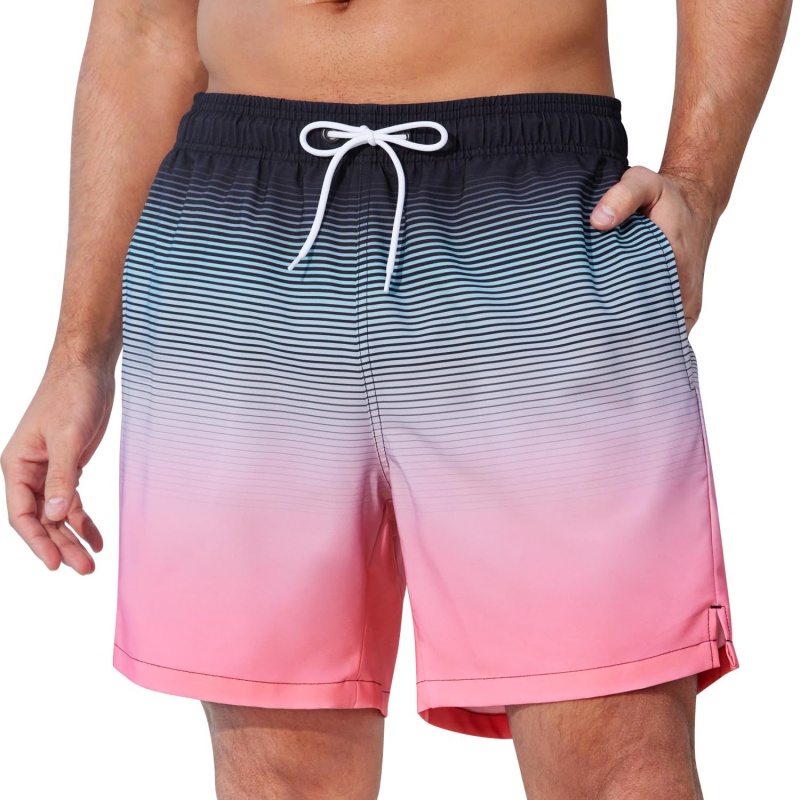 Trunks Board Surf - Celana Renang Grafis Bergaris Ombre Trendi