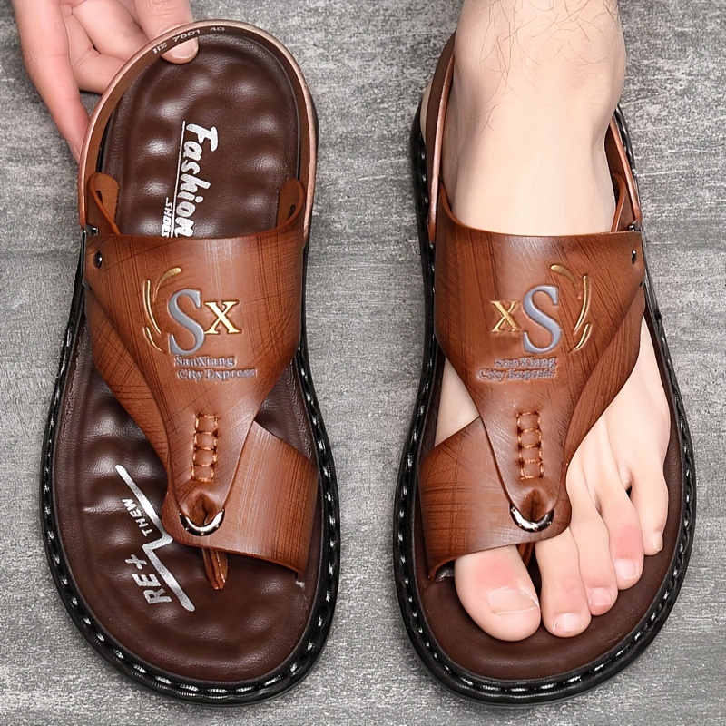 Sandal Jepit Kulit Pria Baru M - Flip Flop Leather Men ulasan dan harga